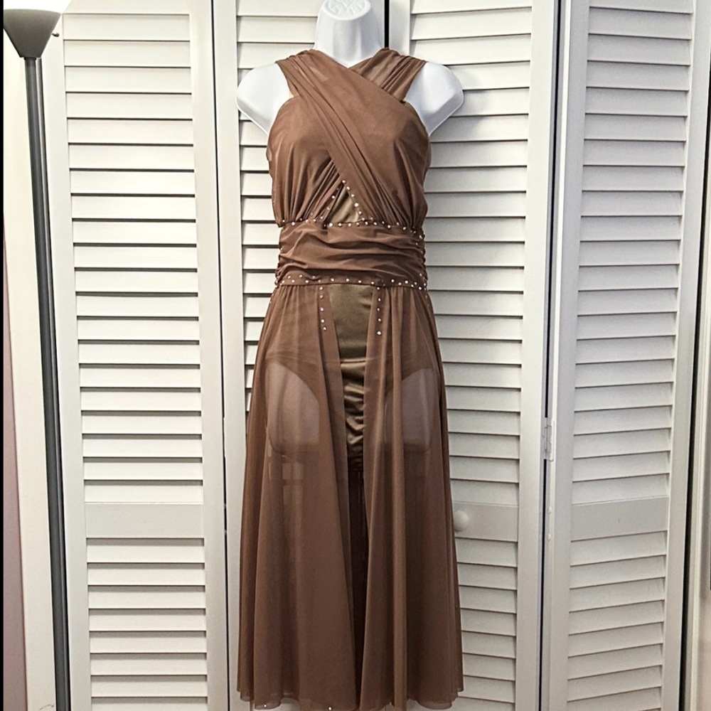 Weissman Brown Dance Costume with Studded Detail